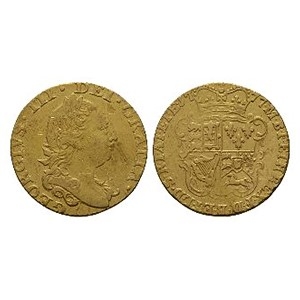 English Milled Coins - George III - 1777 - Gold Half Guinea