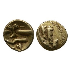 Celtic Iron Age Coins - Gallo-Belgic - Morini Boat Tree - AV Gold Celtic Quarter Stater