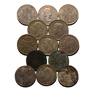 English Milled Coins - George III to Elizabeth II - Mixed Halfcrown Group [13]