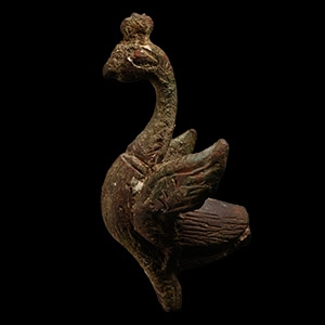 Medieval Bronze Mythical Peacock Statuette