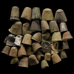 Post Medieval Bronze and Silver Thimble Group