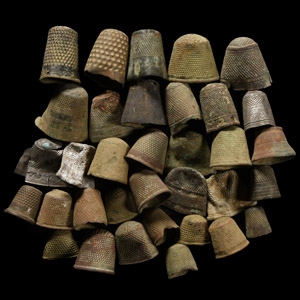 Post Medieval Bronze and Silver Thimble Group