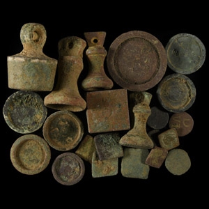 Post Medieval Bronze Trade and Coin Weight Group