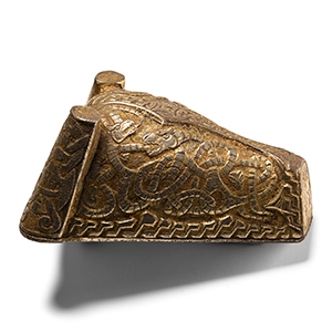 Viking Silver-Gilt Bronze Boars Head Brooch