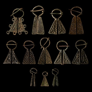 Viking Inspired Bronze Omega Brooch Collection