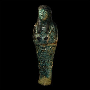 Grand Tour Green Glazed Egyptian Shabti