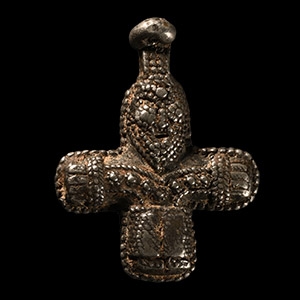 Viking White Metal Filigree Crucifix Pendant