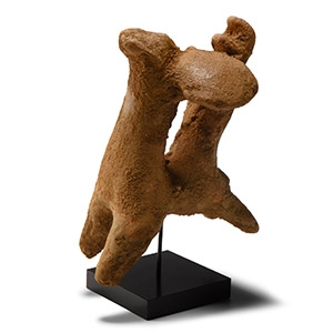 Archaic Greek Terracotta Figure of Mounted Warrior with Shield