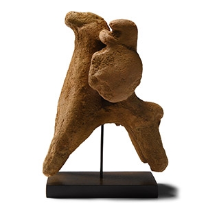 Archaic Greek Terracotta Figure of Mounted Warrior with Shield