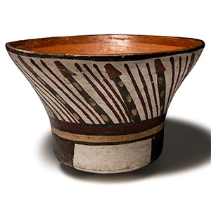 Pre-Columbian Nazca Terracotta Bowl With Arrow Design