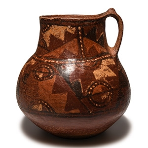 Large Pre-Columbian Nazca Terracotta Geometric Jug