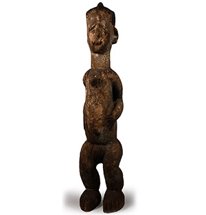 Very Large West African Standing Wooden Tribal Figure