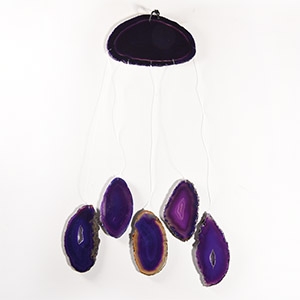Natural History - Wind Chime with Cut and Polished Purple Agate Slices