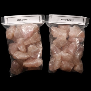 Natural History - Two Bags of Rose Quartz Crystal Chunks