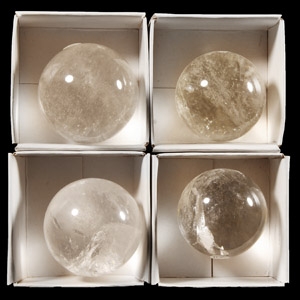 Natural History - Boxed Polished Quartz Crystal Ball Group [4]