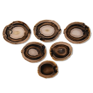 Natural History - Cut and Polished Agate Crystal Geode Coaster Group [6]