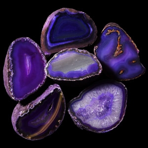 Natural History - Purple Agate Cut and Polished Geode Half Group [6]