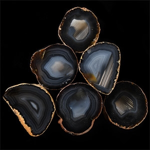 Natural History - Natural Agate Cut and Polished Geode Half Group [6]