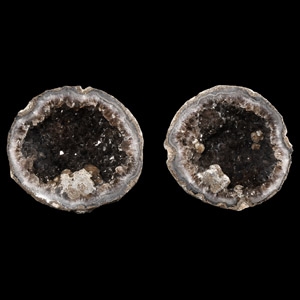 Natural History - Cut and Polished Amethyst Crystal Geode Pair