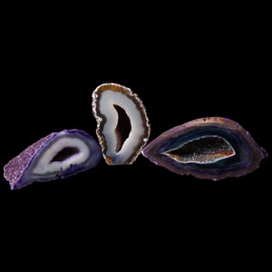 Natural History - Purple Agate Crystal Geode Cut Half Group