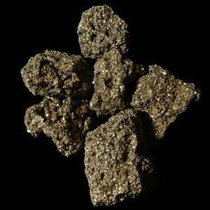 Natural History - Boxed Pyrite Fools Gold Crystal Display Group [6]