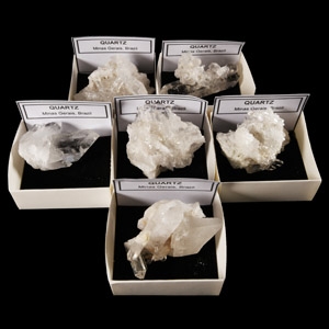 Natural History - Boxed Quartz Crystal Display Specimen Group [6]