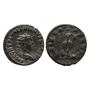 Ancient Roman Imperial Coins - Saloninus - Sacrificial Implements Billon AR Antoninianus