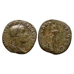 Ancient Roman Imperial Coins - Gordian III - Jupiter AR Sestertius