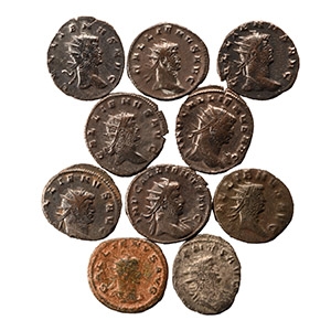Ancient Roman Imperial Coins - Mixed Gallienus AE Antoninianus Group [10]