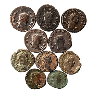 Ancient Roman Imperial Coins - Mixed Gallienus AE Antoninianus Group [10]