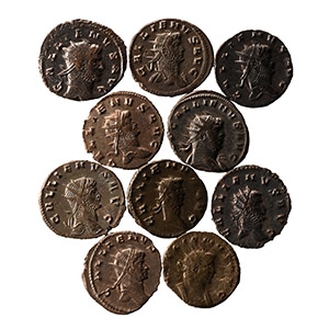 Ancient Roman Imperial Coins - Mixed Gallienus AE Antoninianus Group [10]