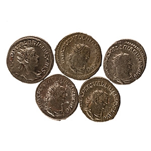 Ancient Roman Imperial Coins - Mixed Billon AR Antoninianus Group [5]