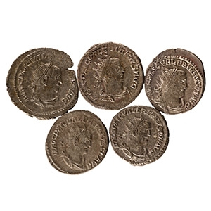 Ancient Roman Imperial Coins - Mixed Billon AR Antoninianus Group [5]