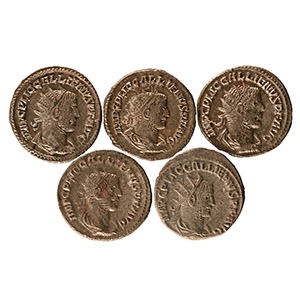 Ancient Roman Imperial Coins - Gallienus - Billon AR Antoninianus Group [5]