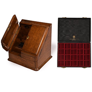 Victorian Military Campaign Oak Stationery Cabinet Box