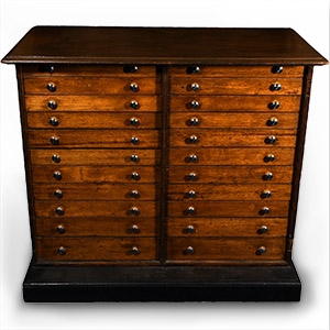 Large Pine Collectors Cabinet