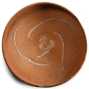 Large Byzantine Sgraffito Terracotta Bowl with Bird