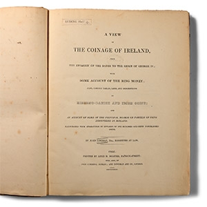 Numismatic Books - Lindsay - A View of the Coinage of Ireland - Signed