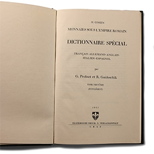 Numismatic Books - Cohen - Monnaies Sous LEmpire Romain - Dictionnaire Spécial