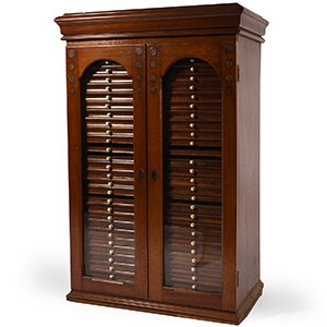 Mahogany Coin Collectors Cabinet