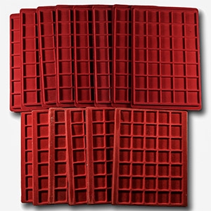 Red Velvet Coin Tray Group