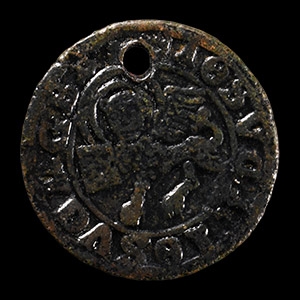 Post Medieval Bronze Jetton Pendant with Lion of Saint Mark