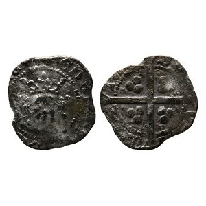 English Medieval Coins - Henry V - Durham - Mullet and Broken Annulet by Crown AR Penny