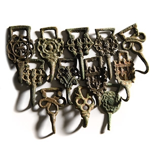 Tudor Bronze Hook Fastener Group