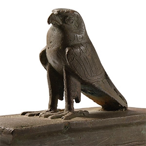 Bronze Horus Falcon on Shrine-Shaped Base