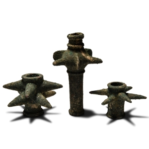 Western Asiatic Spiked Bronze Macehead Group