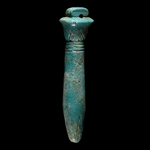 Large Egyptian Faience Papyrus Amulet Pendant