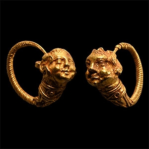 Hellenistic Gold Earrings with Eros