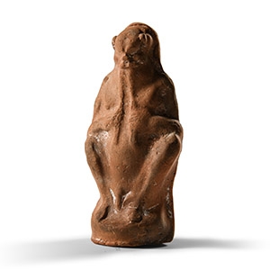 Boeotian Terracotta Figure of Satyr Playing an Aulos