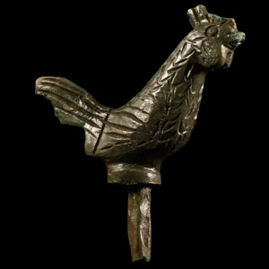 Roman Bronze Cockerel Finial